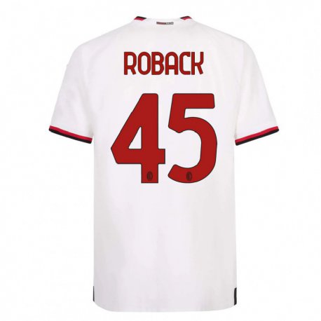 Kandiny Miesten Emil Roback #45 Valkoinen Punainen Vieraspaita 2022/23 Lyhythihainen Paita T-paita