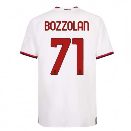 Kandiny Miesten Andrea Bozzolan #71 Valkoinen Punainen Vieraspaita 2022/23 Lyhythihainen Paita T-paita