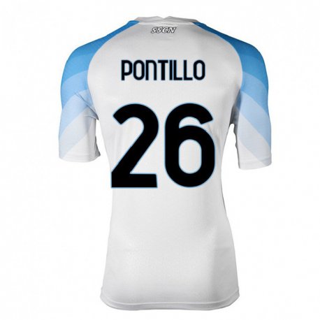 Kandiny Miesten Pasquale Pontillo #26 Valkoinen Taivas Sininen Vieraspaita 2022/23 Lyhythihainen Paita T-paita