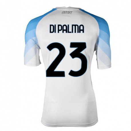 Kandiny Miesten Manuel Di Palma #23 Valkoinen Taivas Sininen Vieraspaita 2022/23 Lyhythihainen Paita T-paita