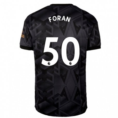 Kandiny Miesten Taylor Foran #50 Musta Harmaa Vieraspaita 2022/23 Lyhythihainen Paita T-paita
