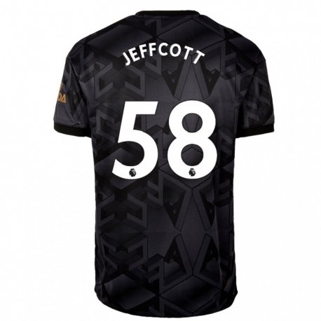 Kandiny Miesten Henry Jeffcott #58 Musta Harmaa Vieraspaita 2022/23 Lyhythihainen Paita T-paita
