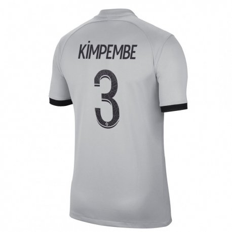 Kandiny Miesten Presnel Kimpembe #3 Harmaa Vieraspaita 2022/23 Lyhythihainen Paita T-paita