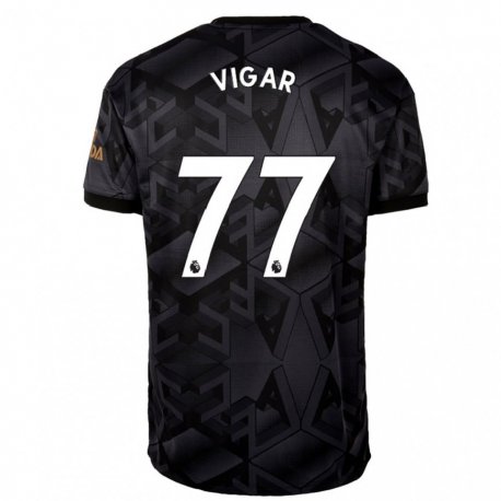 Kandiny Miesten Billy Vigar #77 Musta Harmaa Vieraspaita 2022/23 Lyhythihainen Paita T-paita