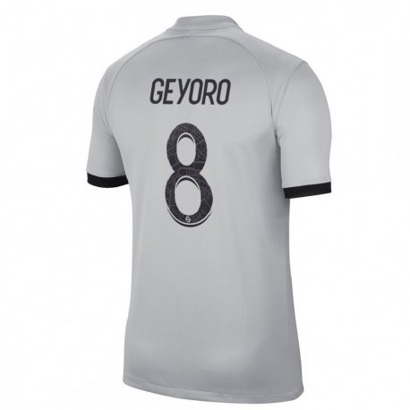 Kandiny Miesten Grace Geyoro #8 Harmaa Vieraspaita 2022/23 Lyhythihainen Paita T-paita