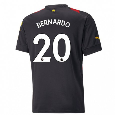 Kandiny Miesten Bernardo Silva #20 Musta Punainen Vieraspaita 2022/23 Lyhythihainen Paita T-paita