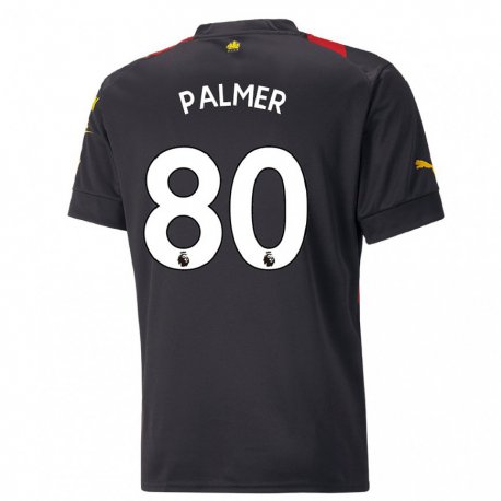 Kandiny Miesten Cole Palmer #80 Musta Punainen Vieraspaita 2022/23 Lyhythihainen Paita T-paita