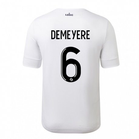 Kandiny Miesten Silke Demeyere #6 Valkoinen Crimson Vieraspaita 2022/23 Lyhythihainen Paita T-paita