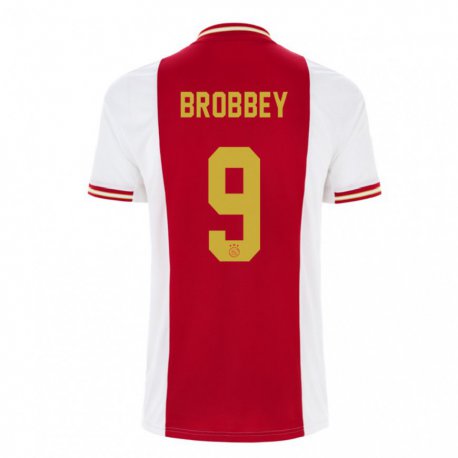 Kandiny Naisten Brian Brobbey #9 Tummanpunainen Valkoinen Kotipaita 2022/23 Lyhythihainen Paita T-paita