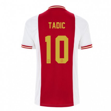 Kandiny Naisten Dusan Tadic #10 Tummanpunainen Valkoinen Kotipaita 2022/23 Lyhythihainen Paita T-paita