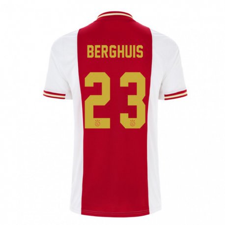 Kandiny Naisten Steven Berghuis #23 Tummanpunainen Valkoinen Kotipaita 2022/23 Lyhythihainen Paita T-paita