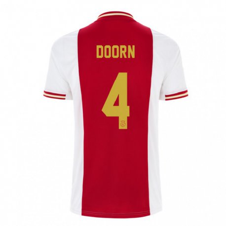 Kandiny Naisten Lisa Doorn #4 Tummanpunainen Valkoinen Kotipaita 2022/23 Lyhythihainen Paita T-paita