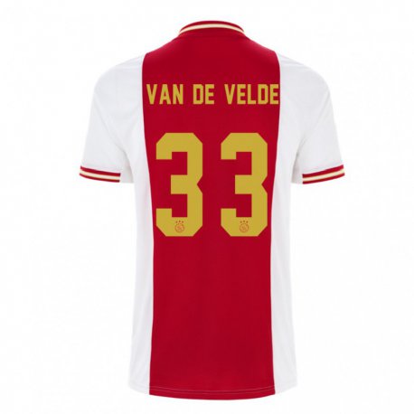 Kandiny Naisten Jonna Van De Velde #33 Tummanpunainen Valkoinen Kotipaita 2022/23 Lyhythihainen Paita T-paita