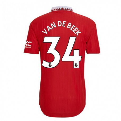 Kandiny Naisten Donny Van De Beek #34 Punainen Kotipaita 2022/23 Lyhythihainen Paita T-paita
