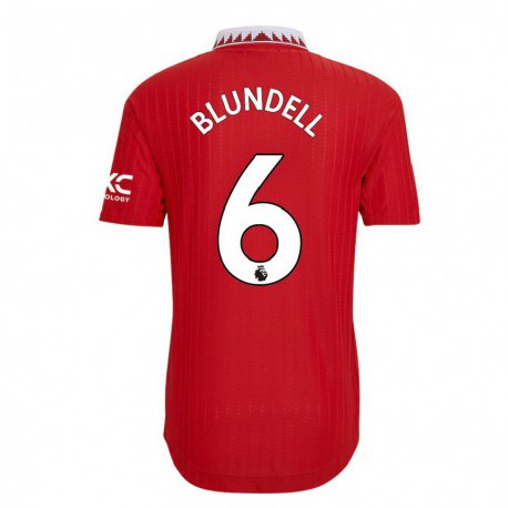 Kandiny Naisten Hannah Blundell #6 Punainen Kotipaita 2022/23 Lyhythihainen Paita T-paita