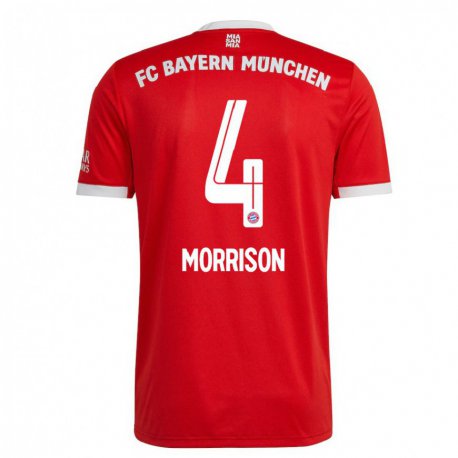 Kandiny Naisten Liam Morrison #4 Neon Punainen Valkoinen Kotipaita 2022/23 Lyhythihainen Paita T-paita