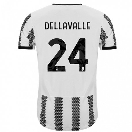 Kandiny Naisten Lorenzo Dellavalle #24 Valkoinen Musta Kotipaita 2022/23 Lyhythihainen Paita T-paita