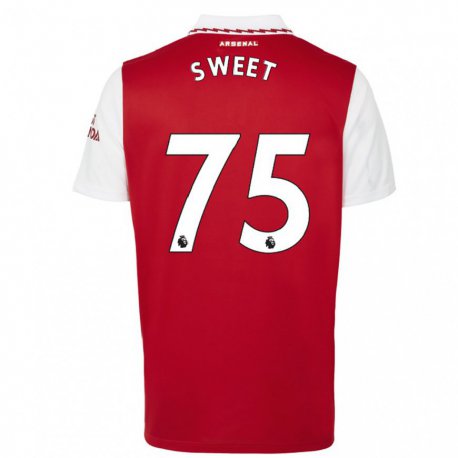 Kandiny Naisten James Sweet #75 Punainen Valkoinen Kotipaita 2022/23 Lyhythihainen Paita T-paita