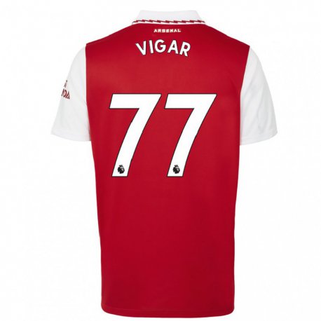 Kandiny Naisten Billy Vigar #77 Punainen Valkoinen Kotipaita 2022/23 Lyhythihainen Paita T-paita