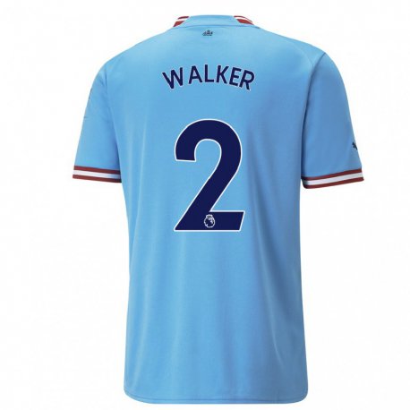 Kandiny Naisten Kyle Walker #2 Sininen Punainen Kotipaita 2022/23 Lyhythihainen Paita T-paita