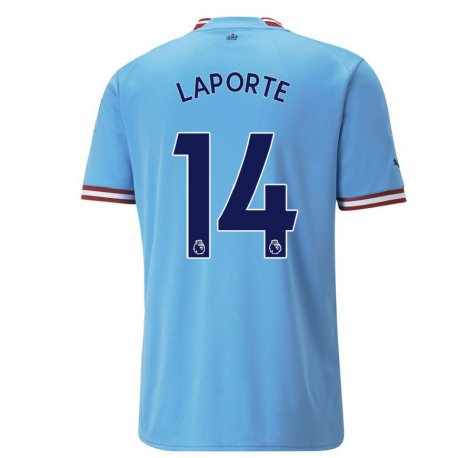 Kandiny Naisten Aymeric Laporte #14 Sininen Punainen Kotipaita 2022/23 Lyhythihainen Paita T-paita