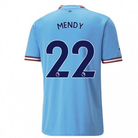 Kandiny Naisten Benjamin Mendy #22 Sininen Punainen Kotipaita 2022/23 Lyhythihainen Paita T-paita