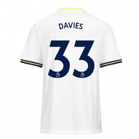 Kandiny Naisten Ben Davies #33 Valkoinen Vihreä Kotipaita 2022/23 Lyhythihainen Paita T-paita