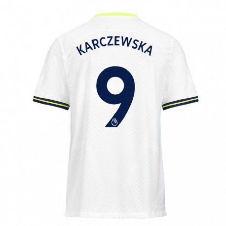 Kandiny Naisten Nikola Karczewska #9 Valkoinen Vihreä Kotipaita 2022/23 Lyhythihainen Paita T-paita
