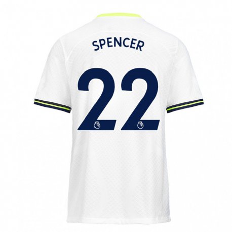Kandiny Naisten Rebecca Spencer #22 Valkoinen Vihreä Kotipaita 2022/23 Lyhythihainen Paita T-paita