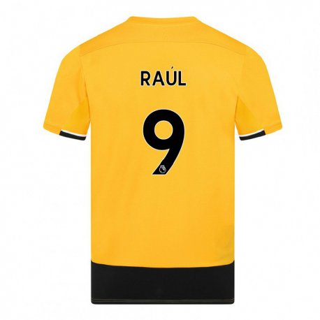 Kandiny Naisten Raul Jimenez #9 Keltainen Musta Kotipaita 2022/23 Lyhythihainen Paita T-paita