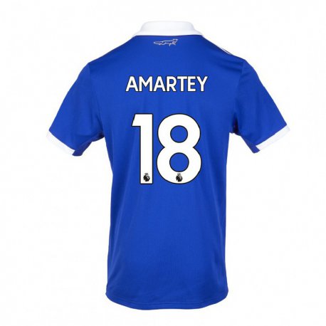Kandiny Naisten Daniel Amartey #18 Sinivalkoinen Kotipaita 2022/23 Lyhythihainen Paita T-paita