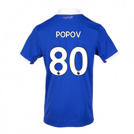 Kandiny Naisten Chris Popov #80 Sinivalkoinen Kotipaita 2022/23 Lyhythihainen Paita T-paita