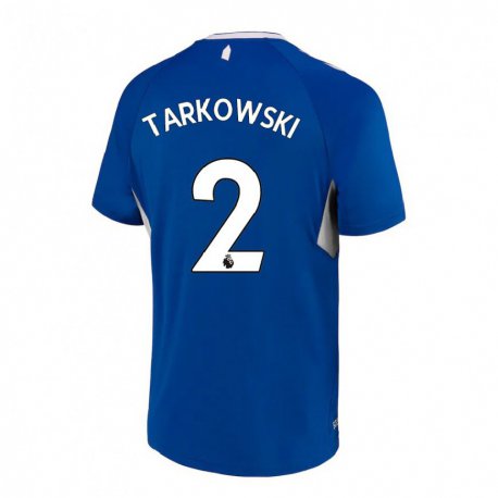 Kandiny Naisten James Tarkowski #2 Tummansininen Valkoinen Kotipaita 2022/23 Lyhythihainen Paita T-paita
