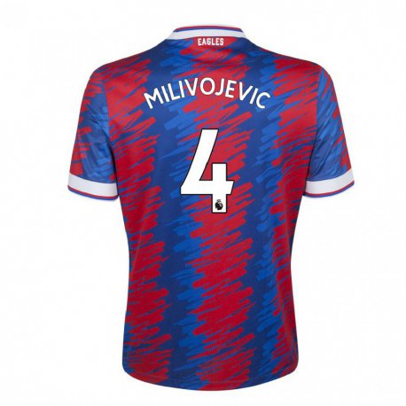Kandiny Naisten Luka Milivojevic #4 Punainen Sininen Kotipaita 2022/23 Lyhythihainen Paita T-paita