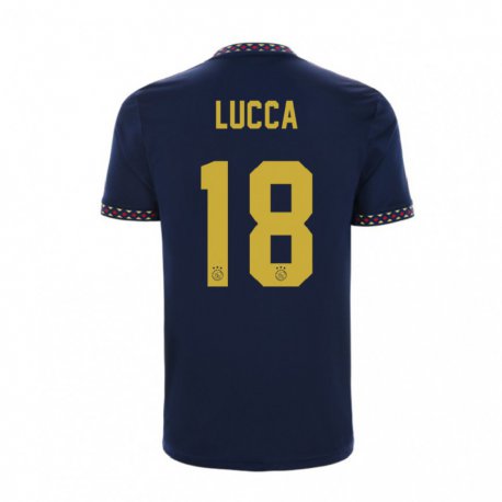 Kandiny Naisten Lorenzo Lucca #18 Tummansininen Vieraspaita 2022/23 Lyhythihainen Paita T-paita