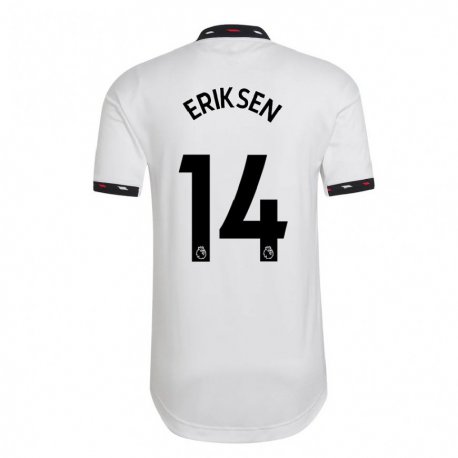 Kandiny Naisten Christian Eriksen #14 Valkoinen Vieraspaita 2022/23 Lyhythihainen Paita T-paita