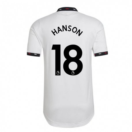 Kandiny Naisten Kirsty Hanson #18 Valkoinen Vieraspaita 2022/23 Lyhythihainen Paita T-paita
