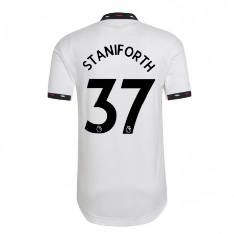 Kandiny Naisten Lucy Staniforth #37 Valkoinen Vieraspaita 2022/23 Lyhythihainen Paita T-paita