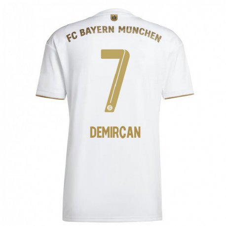 Kandiny Naisten Emirhan Demircan #7 Valkoinen Kulta Vieraspaita 2022/23 Lyhythihainen Paita T-paita