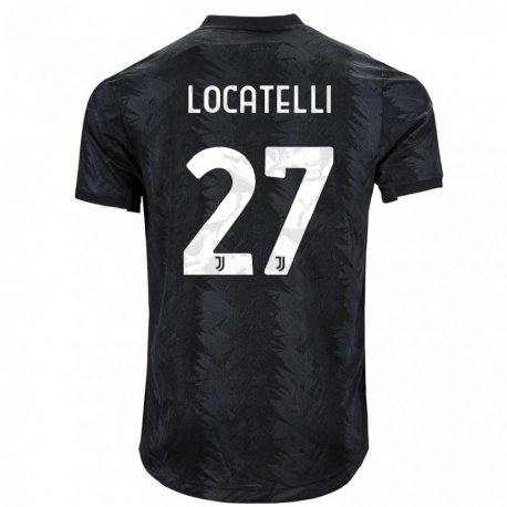 Kandiny Naisten Manuel Locatelli #27 Tumma Musta Vieraspaita 2022/23 Lyhythihainen Paita T-paita