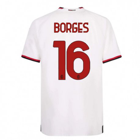 Kandiny Naisten Lenny Borges #16 Valkoinen Punainen Vieraspaita 2022/23 Lyhythihainen Paita T-paita