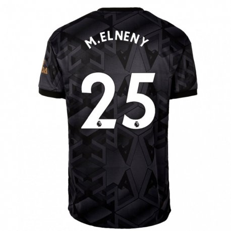 Kandiny Naisten Mohamed Elneny #25 Musta Harmaa Vieraspaita 2022/23 Lyhythihainen Paita T-paita