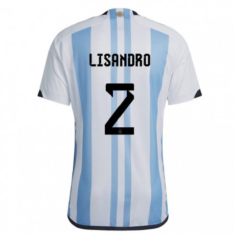 Kandiny Lapset Argentiinan Lisandro Martinez #2 Valkoinen Taivas Sininen Kotipaita 22-24 Lyhythihainen Paita T-paita