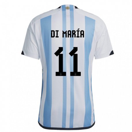 Kandiny Lapset Argentiinan Angel Di Maria #11 Valkoinen Taivas Sininen Kotipaita 22-24 Lyhythihainen Paita T-paita