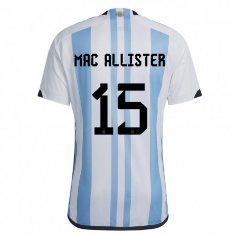 Kandiny Lapset Argentiinan Alexis Mac Allister #15 Valkoinen Taivas Sininen Kotipaita 22-24 Lyhythihainen Paita T-paita