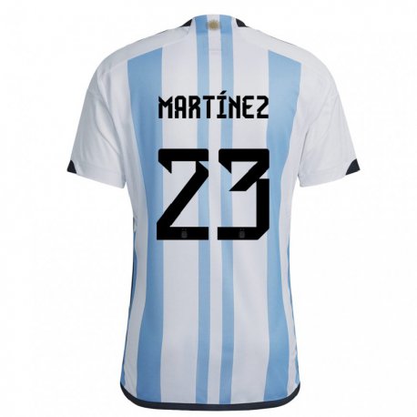 Kandiny Lapset Argentiinan Emiliano Martinez #23 Valkoinen Taivas Sininen Kotipaita 22-24 Lyhythihainen Paita T-paita