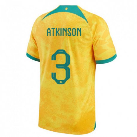 Kandiny Lapset Australian Nathaniel Atkinson #3 Kultainen Kotipaita 22-24 Lyhythihainen Paita T-paita