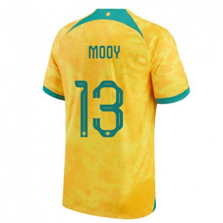 Kandiny Lapset Australian Aaron Mooy #13 Kultainen Kotipaita 22-24 Lyhythihainen Paita T-paita