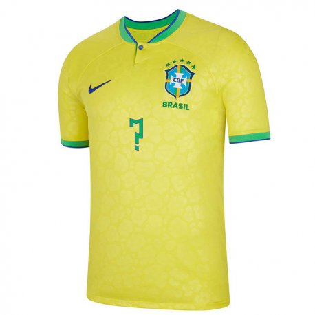 Kandiny Lapset Brasilian Nimesi #0 Keltainen Kotipaita 22-24 Lyhythihainen Paita T-paita