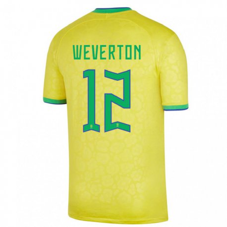 Kandiny Lapset Brasilian Weverton #12 Keltainen Kotipaita 22-24 Lyhythihainen Paita T-paita